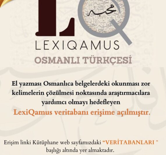 Veritabanı Aboneliği: LexiQamus Veritabanı Erişime Açılmıştır