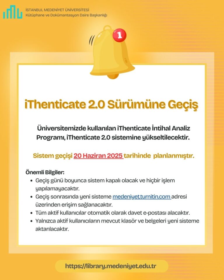 iThenticate 2.0 Sürümüne Geçiş