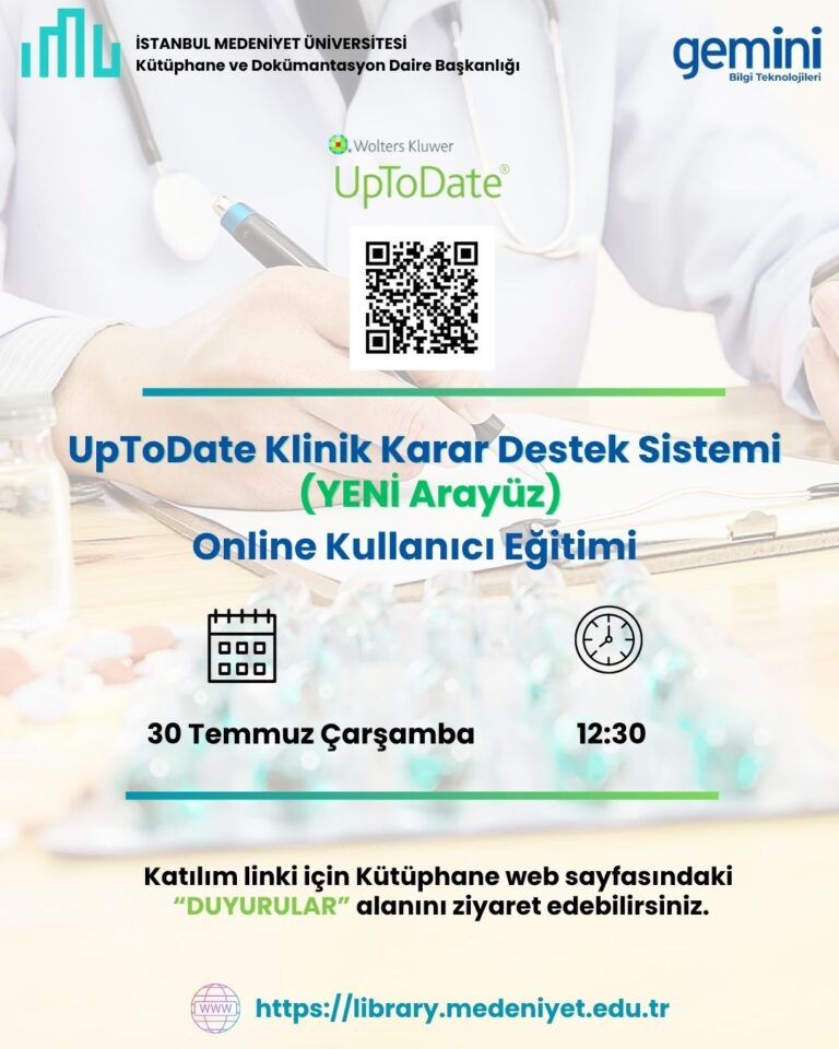 UpToDate Klinik Karar Destek Sistemi (YENİ Arayüz) Online Kullanıcı Eğitimi