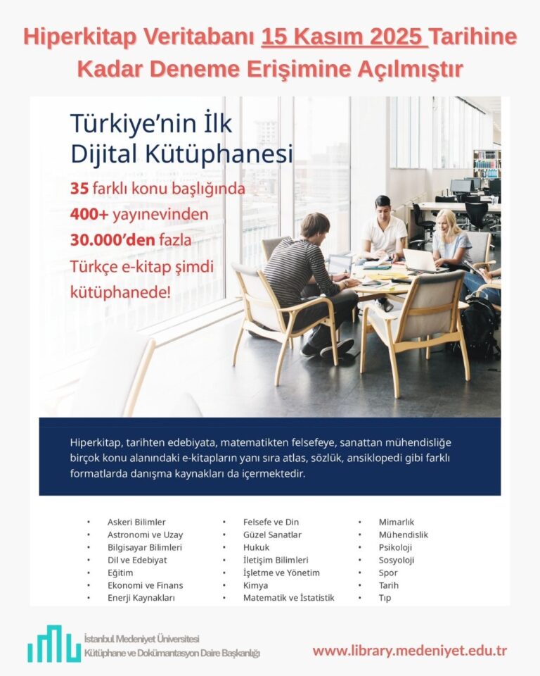 Hiperkitap Veritabanı Deneme Erişimi