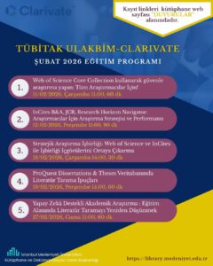 TÜBİTAK ULAKBİM EKUAL- CLARIVATE Şubat 2026 Eğitim Programı