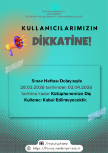 Sınav Haftası Dış Kulllanıcı Kütüphane Kullanımı