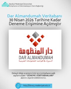 Dar AlMandumah Veritabanı Deneme Erişimine Açılmıştır.