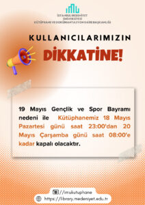 19 Mayıs Kütüphane Çalışma Saatleri