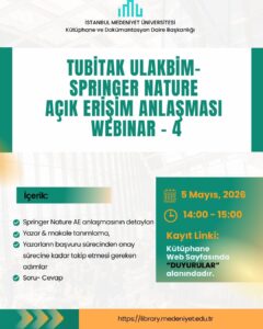 TUBİTAK ULAKBİM-  Springer Nature  Açık Erişim Anlaşması  Webinar – 4