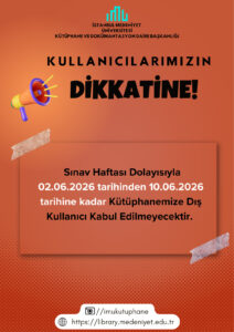 Sınav Haftası Dış Kullanıcı Kütüphane Kullanımı
