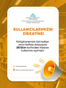 Sınav Haftası Kütüphane Çalışma Alanları